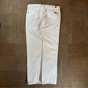 Vintage 7 For All Mankind Cream Denim Straight Jeans, ButtonFly Men's size 33